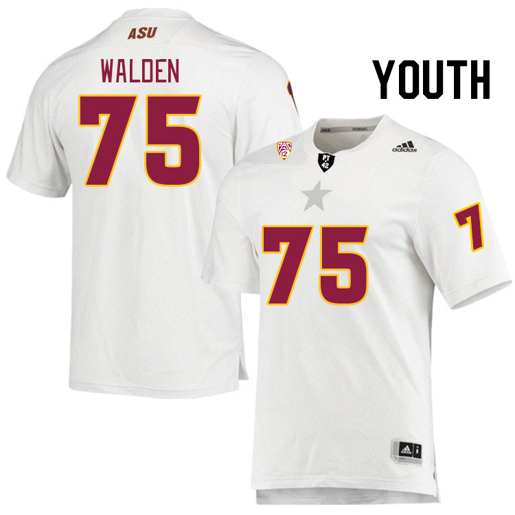 Youth #75 Bram Walden Arizona State Sun Devils College Football Jerseys Stitched Sale-White